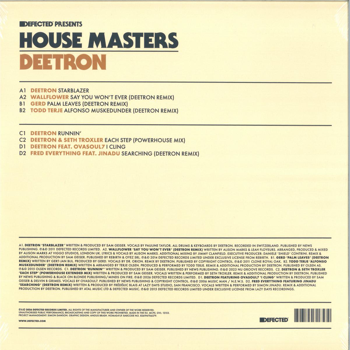 Various - Defected presents House Masters - Deetron | Mint (M) Mint (M) - TECH HOUSE *NEW*