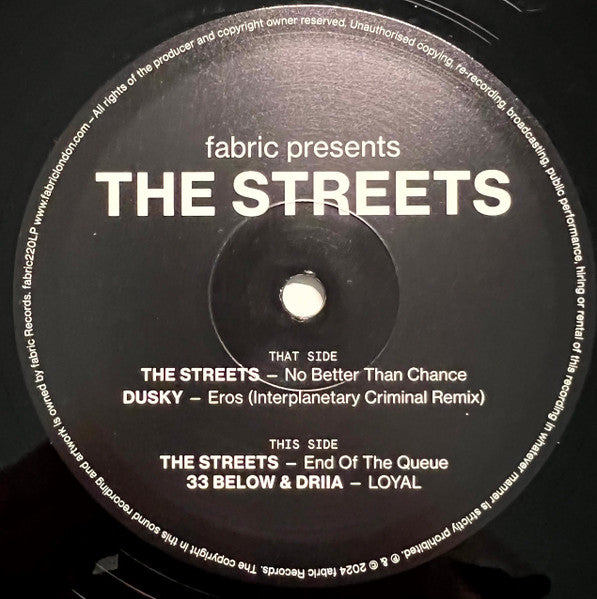 Fabric Presents The Streets (2xVINYL) | Mint (M) Mint (M) - TECH HOUSE *NEW*