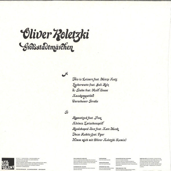 Oliver Koletzki - Großstadtmärchen | Mint (M) Mint (M) - TECH HOUSE *SEALED*