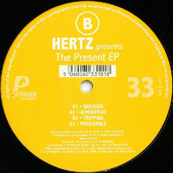 The Present EP | Near Mint (NM or M-) Very Good Plus (VG+) - TECH HOUSE / USED *NEAR MINT*