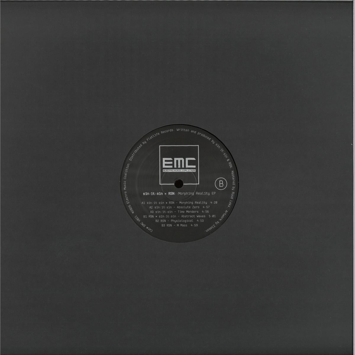 sin:it:sin x RSN - (PRESALE 10/20/26) Morphing Reality (VINYL 12" Electro Music Coalition) | NEW - TECHNO/ELECTRO *NEW*