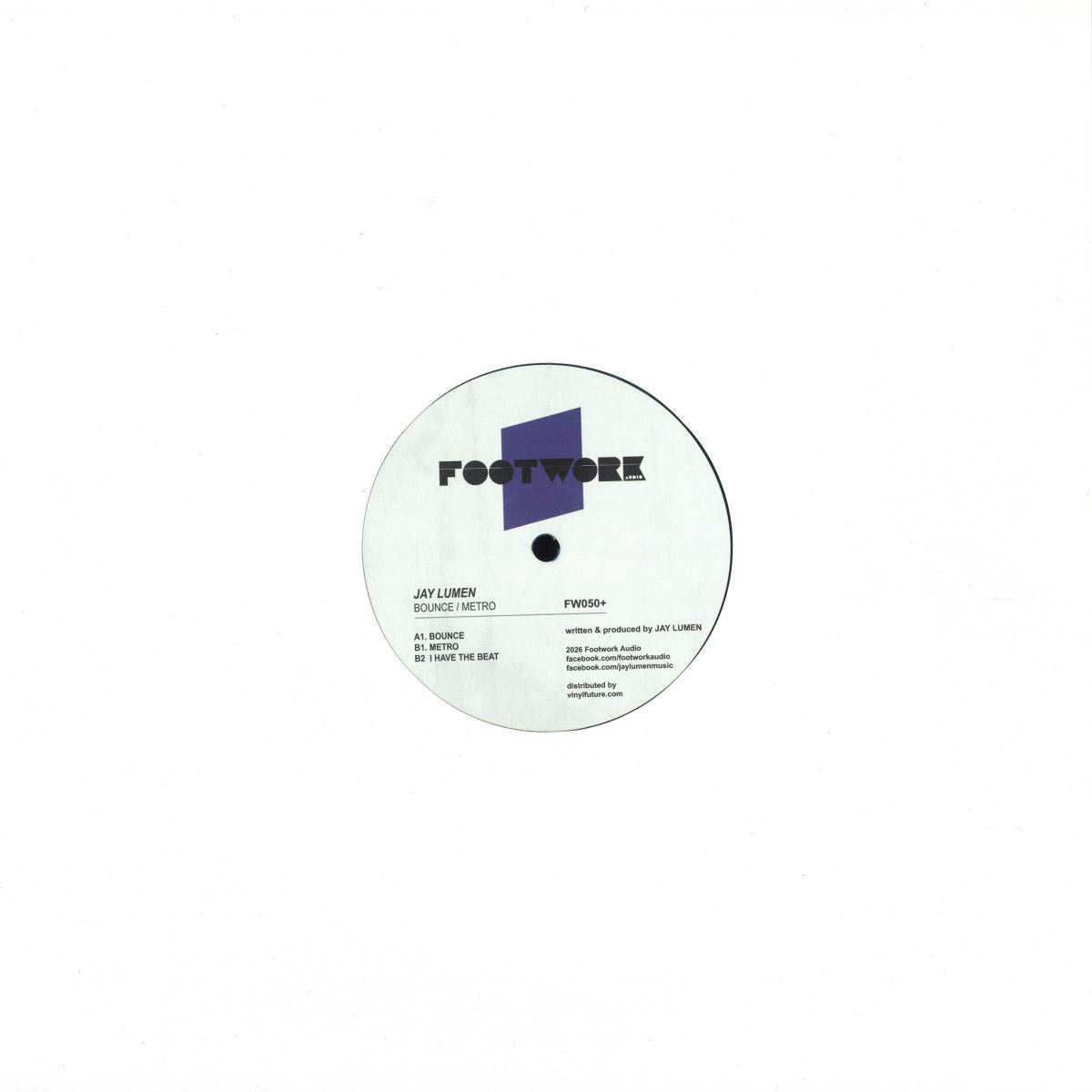 Jay Lumen - Bounce / Metro (BLUE VINYL 12" Footwork FW050) | NEW Mint (M) Mint (M) - TECHNO *NEW/COLOR*
