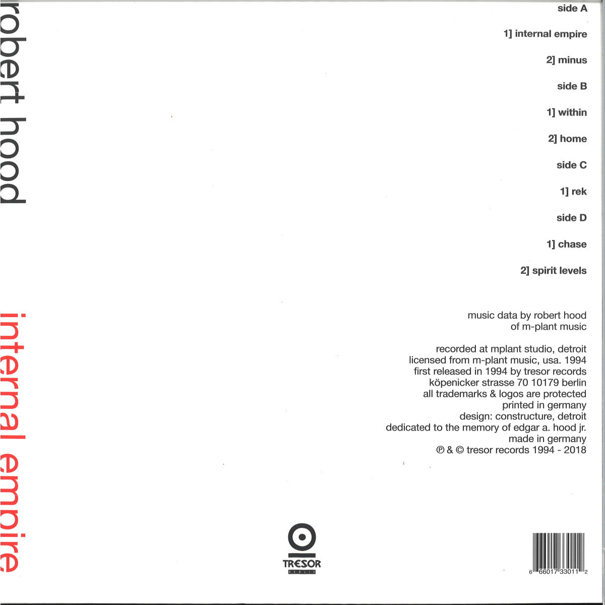 Robert Hood - Internal Empire (VINYL 2xLP Tresor) | NEW - TECHNO *NEW*
