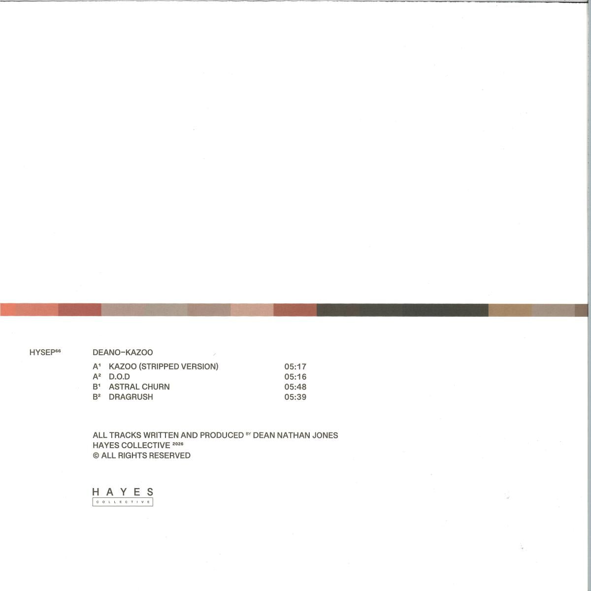 Deano - Kazoo (VINYL 12" HAYES HYSEP66) | NEW Mint (M) Mint (M) - TECHNO *NEW*