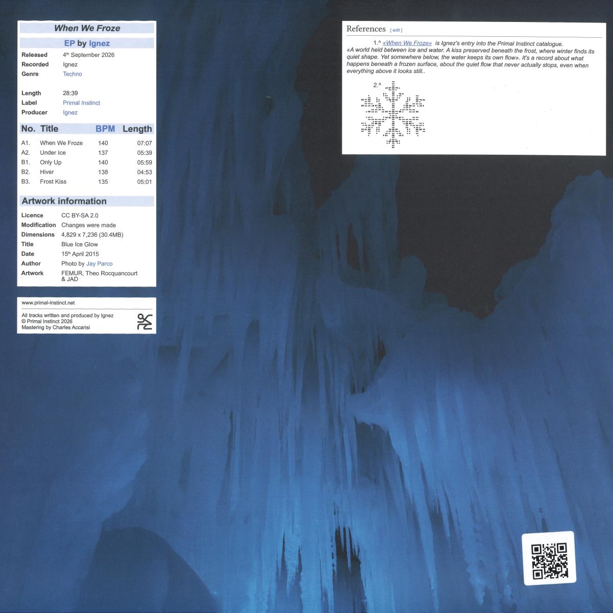 Ignez - (PRESALE 09/04/26) When We Froze (VINYL 12" Primal Instinct) | NEW - TECHNO *NEW*