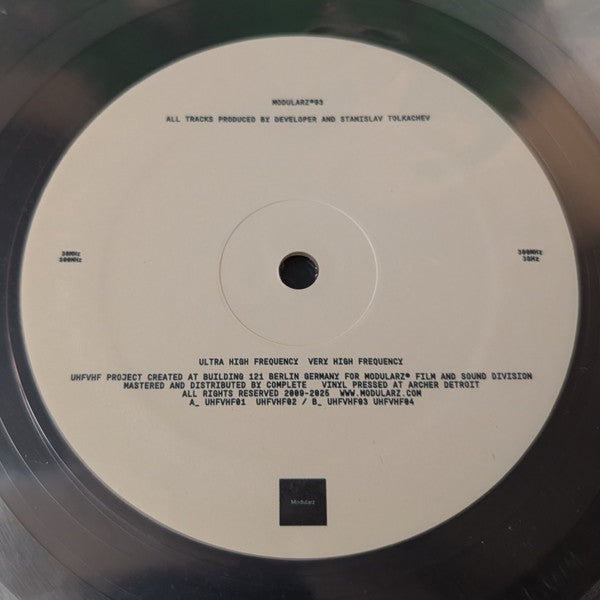 Developer - UHFVHF (CLEAR VINYL) | Mint (M) Generic - TECHNO *NEW*