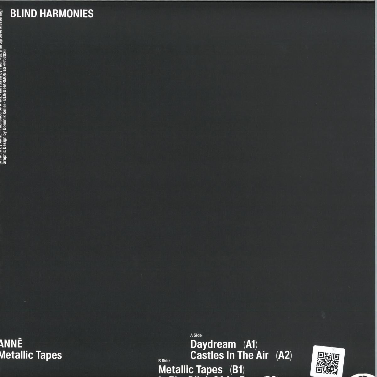 ANNĒ - Metallic Tapes EP (VINYL 12" BLIND HARMONIES BLND001) | NEW Mint (M) Mint (M) - TECHNO *NEW*