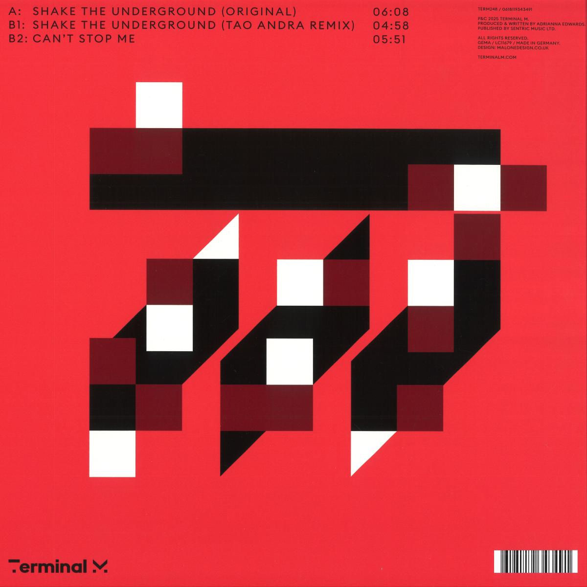 Adrianna - Shake The Underground (VINYL 12" Terminal M) | NEW - TECHNO *NEW*