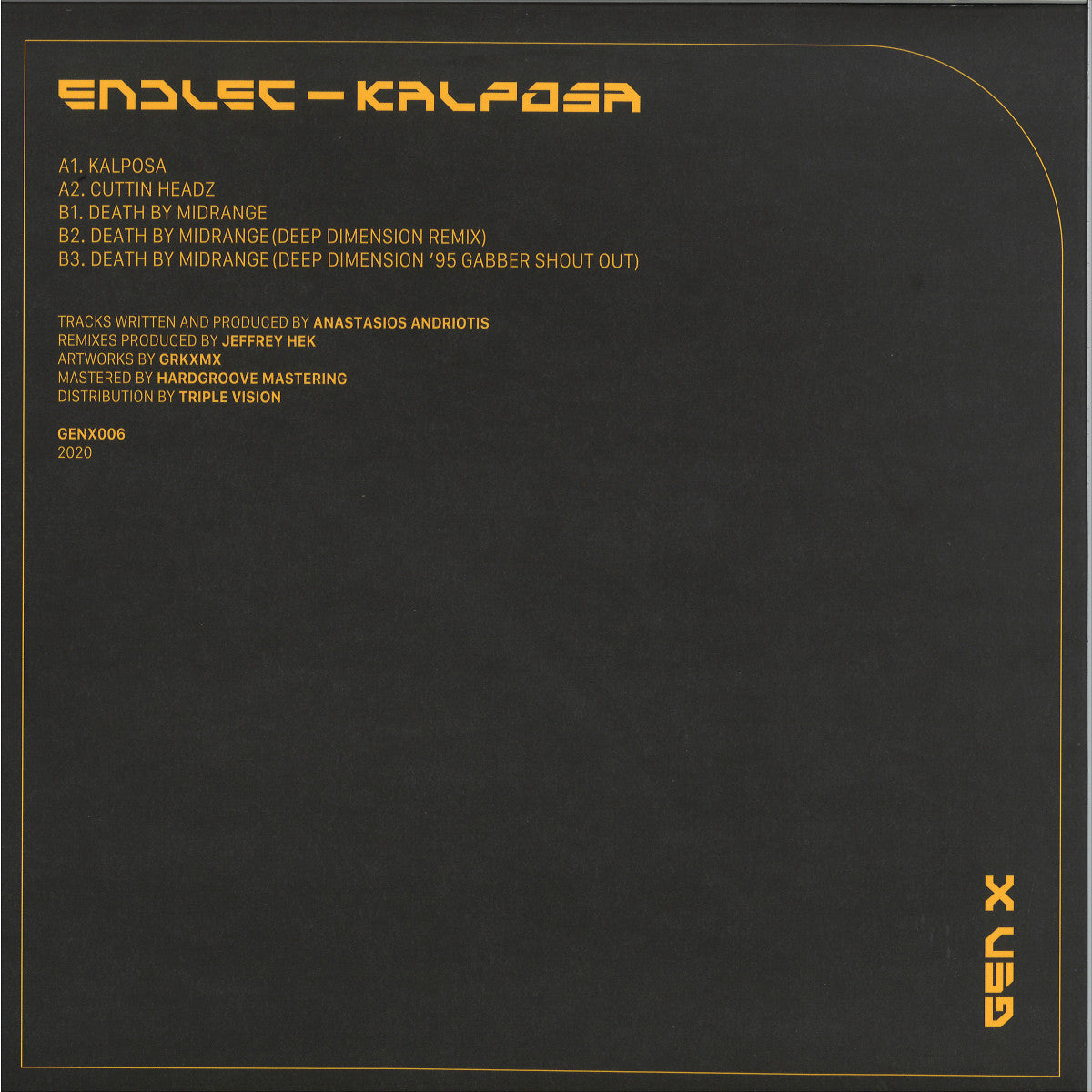 Endlec - (PRESALE 10/9/26) Kalposa (VINYL 12" Gen X) | NEW - TECHNO *NEW*
