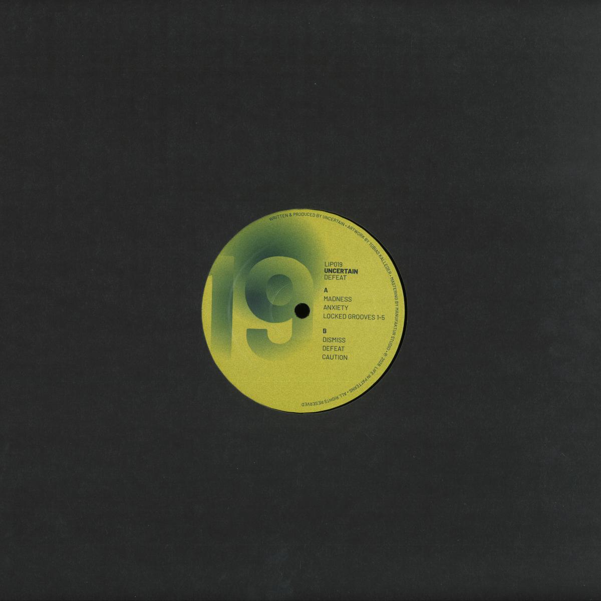 Uncertain - Defeat (VINYL 12" Life In Patterns) | NEW - TECHNO *NEW*