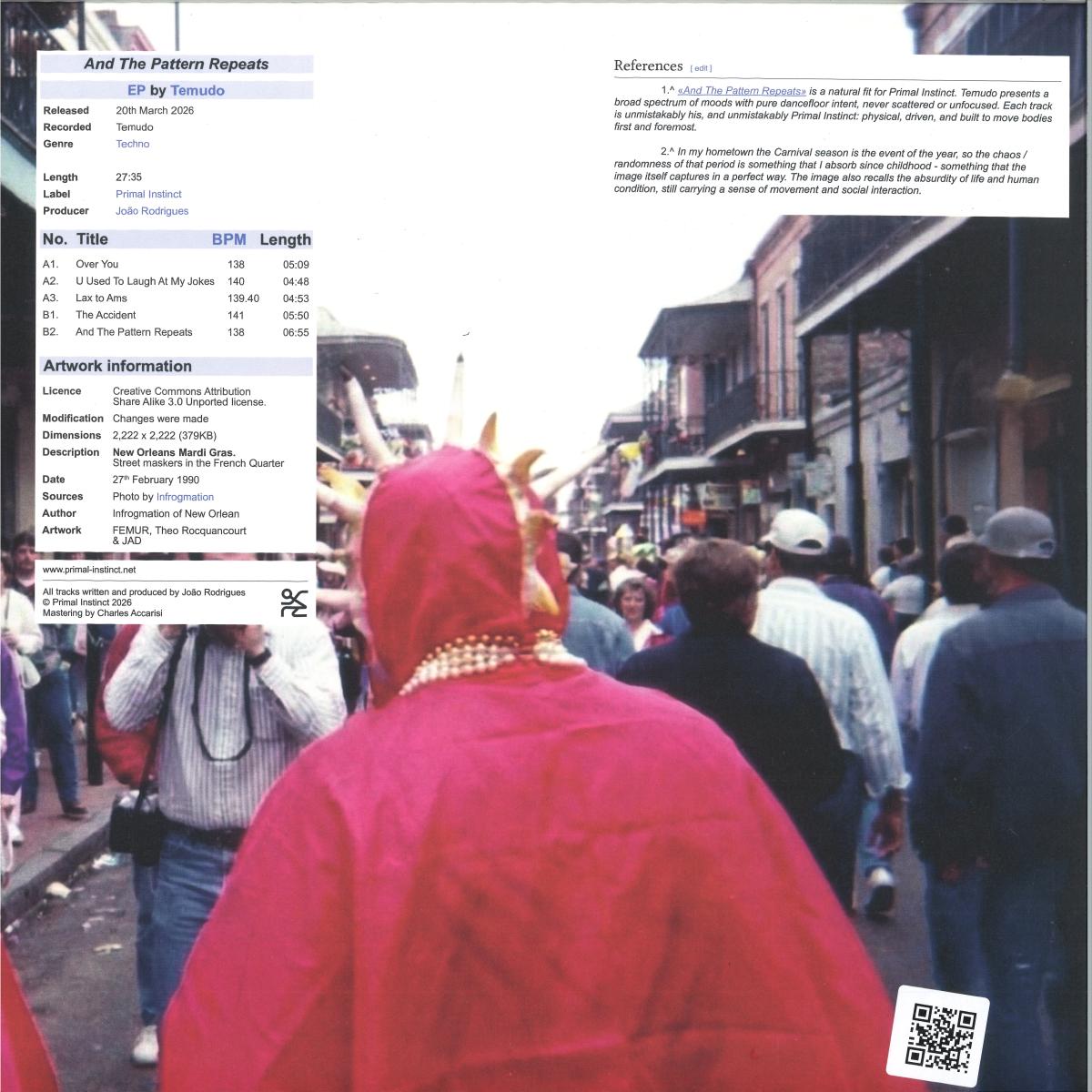 Temudo - And The Pattern Repeats (VINYL 12" Primal Instinct) | NEW - TECHNO *NEW*
