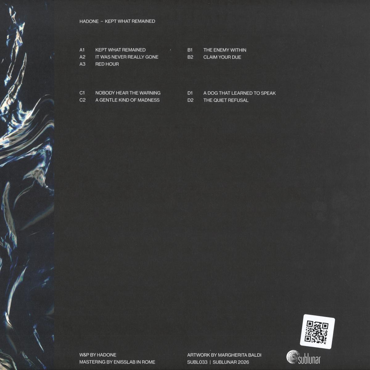 Hadone - Kept What Remained (VINYL 2xLP Sublunar) | NEW - TECHNO *NEW*