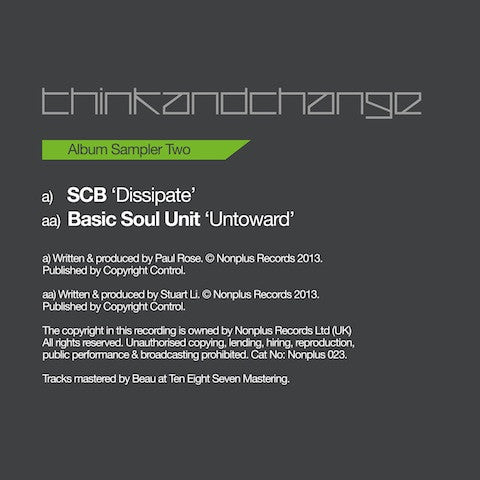 SCB (2) Think & Change Album Sampler 2 12" Excellent (EX) Near Mint (NM or M-)