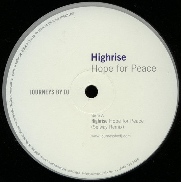 Hope For Peace (VINYL) | NEAR MINT MINUS (NM-) Generic - TECHNO / USED *NEAR MINT-*