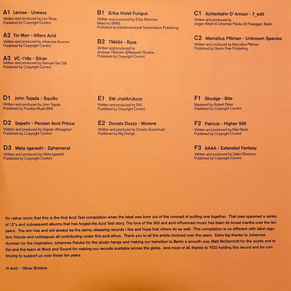 Various 10 Years Of Acid Test 3xLP Mint (M) Mint (M)