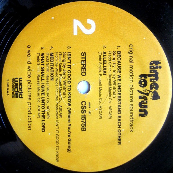 Time To Run (Original Motion Picture Soundtrack) | Very Good (VG) Near Mint (NM)