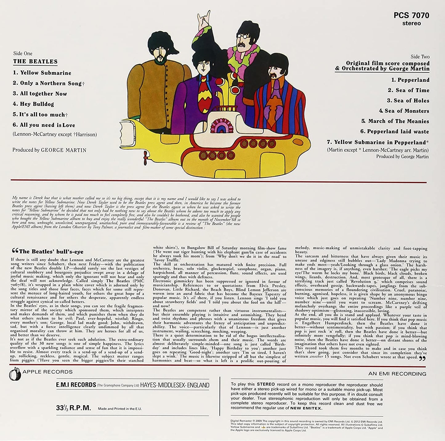Yellow Submarine (180 Gram Vinyl, Remastered, Reissue) | Mint (M) Mint (M) - ROCK *SEALED*