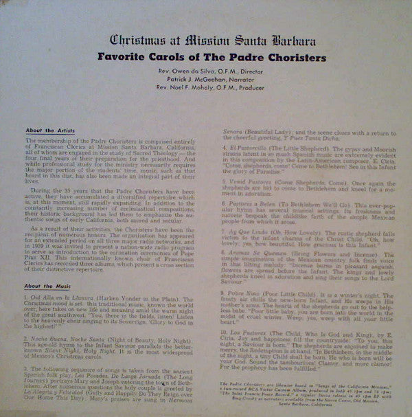 Christmas At Mission Santa Barbara | Very Good Plus (VG+) Near Mint (NM) - HOLIDAY / USED *VERY GOOD*