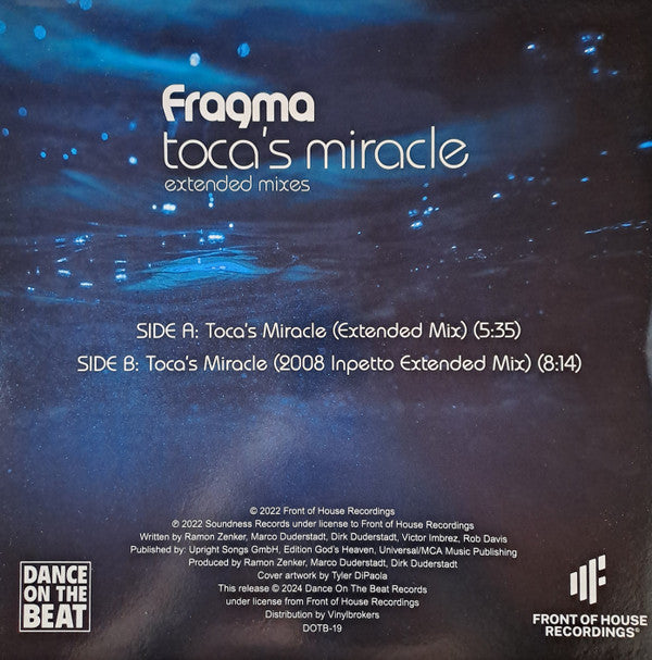 Toca's Miracle (Extended Mixes)(WHITE VINYL) | Mint (M) Mint (M) - TRANCE *NEW/COLOR*