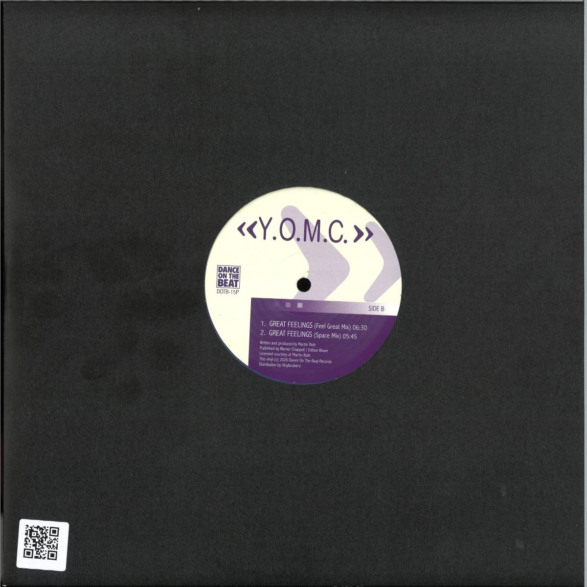 Y.O.M.C. - Oasis / Great Feelings (PURPLE VINYL 12" Dance On The Beat DOTB-15P) | NEW Mint (M) Mint (M) - TRANCE *NEW/COLOR*