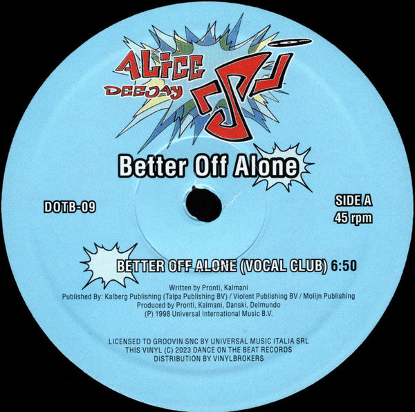 Better Off Alone (VINYL) | Mint (M) Mint (M) - TRANCE *NEW*