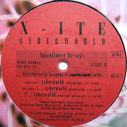 X-Ite - Cyberworld | Very Good (VG) Very Good Plus (VG+) - TRANCE / USED *VERY GOOD*