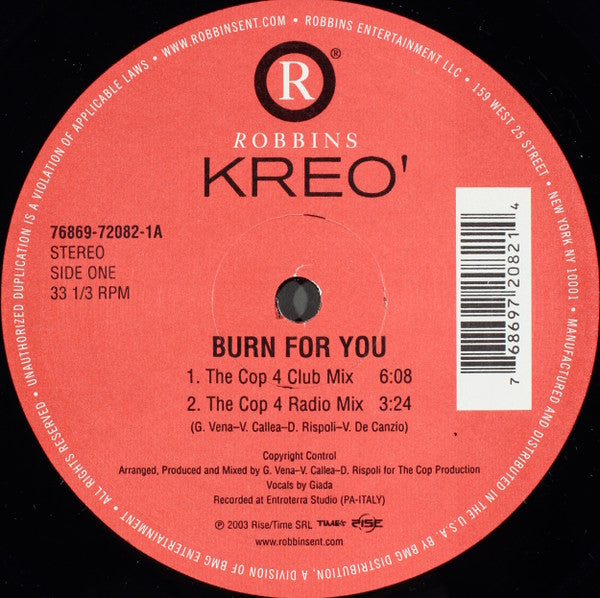 Burn For You (VINYL) | Very Good (VG) Very Good Plus (VG+) - TRANCE / USED *VERY GOOD*