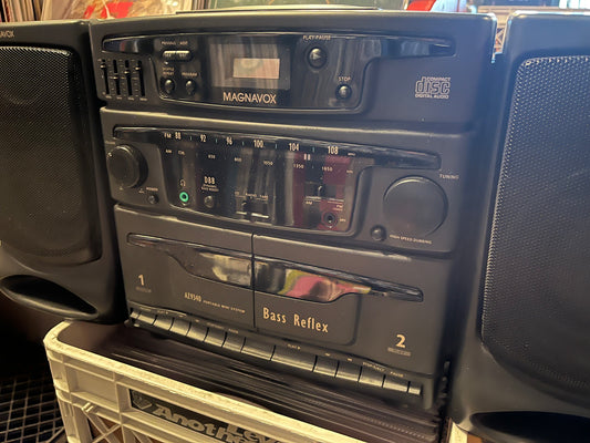 Magnavox - AZ9340 Stereo Dual Cassette CD Headphone/Auxilairy *TESTED W MANUAL* | USED - USED *EXCELLENT*