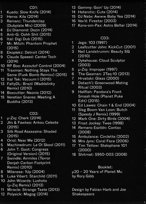 µ20 - 20 Years Of Planet Mu | Mint (M) Mint (M)