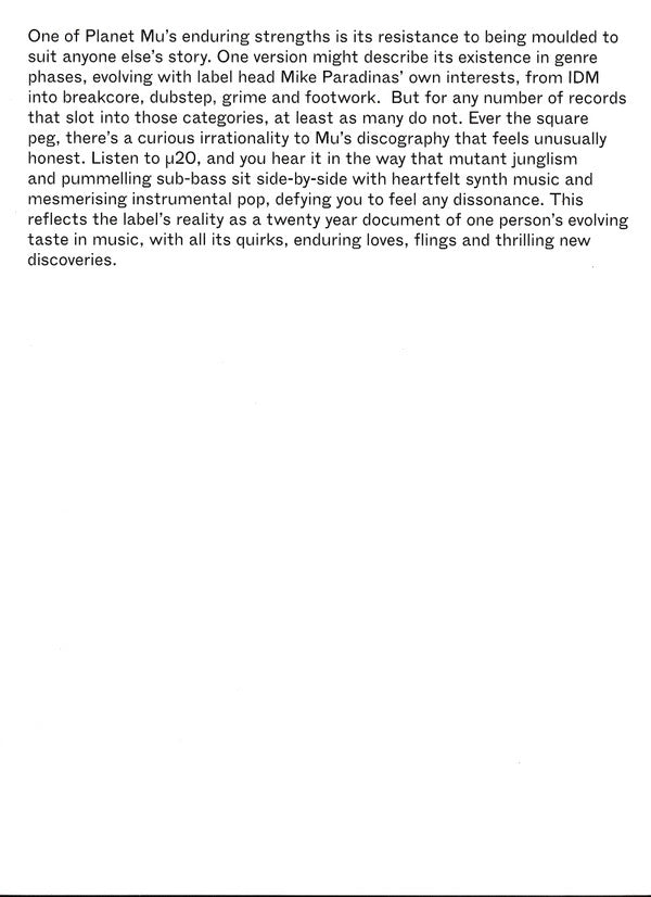 µ20 - 20 Years Of Planet Mu | Mint (M) Mint (M)