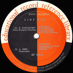Various Band Program 5 Educational Record Reference Library, Educational Record Reference Library LP Very Good Plus (VG+) Near Mint (NM or M-)