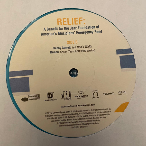 Relief A Benefit For The Jazz Foundation Of America's Musician's Emergency Fund | Mint (M) Mint (M) - JAZZ *NUMBERED, COLOR*