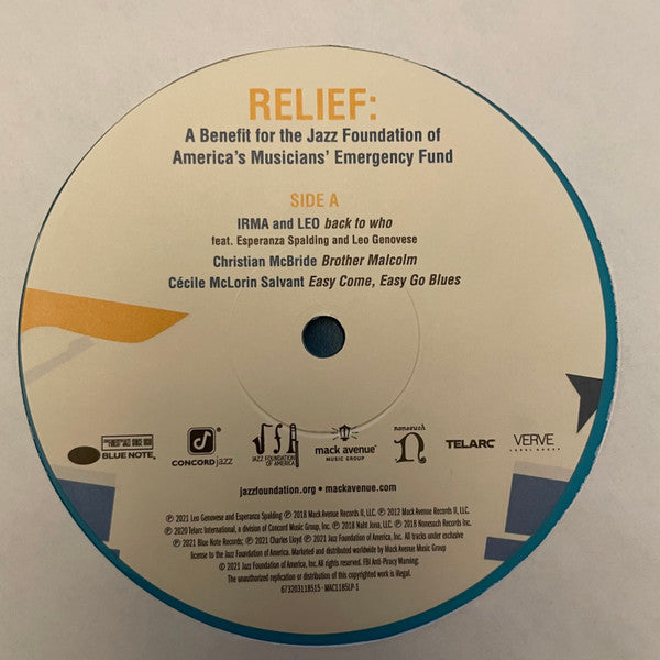 Relief A Benefit For The Jazz Foundation Of America's Musician's Emergency Fund | Mint (M) Mint (M) - JAZZ *NUMBERED, COLOR*