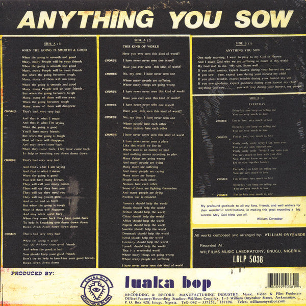 Anything You Sow | Mint (M) Mint (M) - FUNK *NEW*
