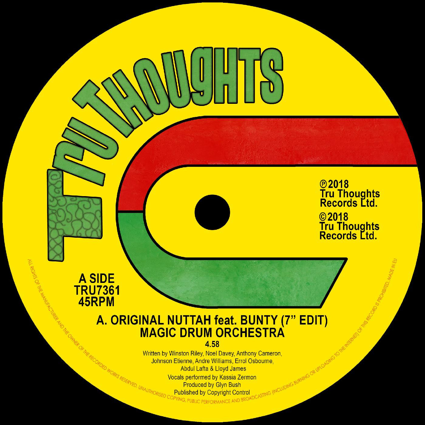 Magic Drum Orchestra - Original Nuttah feat. Bunty (7" Edit)/Dread Nourishment (Vinyl) | - WORLD *NEW*