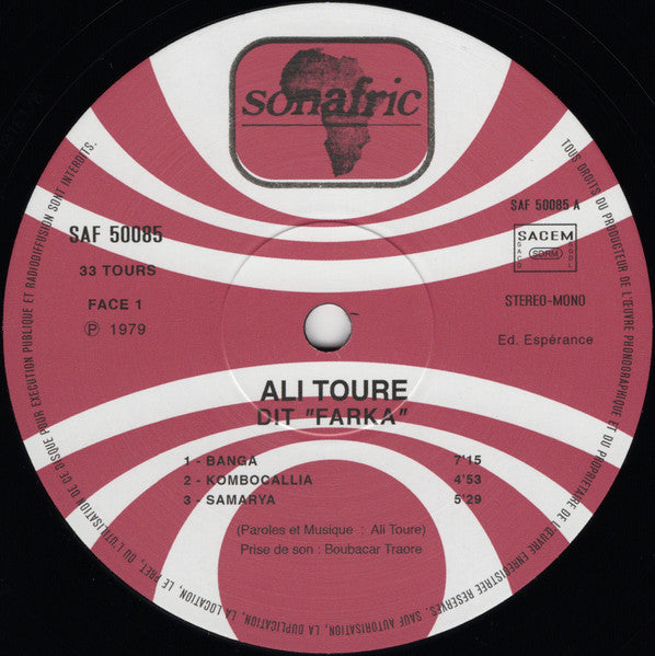 Ali Toure Dit "Farka" (VINYL) | Mint (M) Mint (M) - WORLD *NEW*