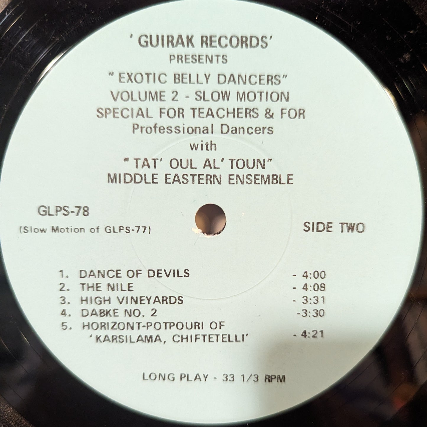 Tat' Oul Al' Toun Middle Eastern Ensemble - Exotic Belly Dancers *SIGNED* - Volume 2 | Excellent (EX) Very Good Plus (VG+) - WORLD / USED *EXCELLENT+*