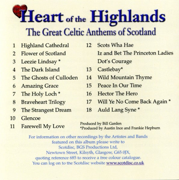 Heart Of The Highlands (The Great Celtic Anthems Of Scotland) (CD) | Near Mint (NM) Excellent (EX) - WORLD / USED *NEAR MINT-*
