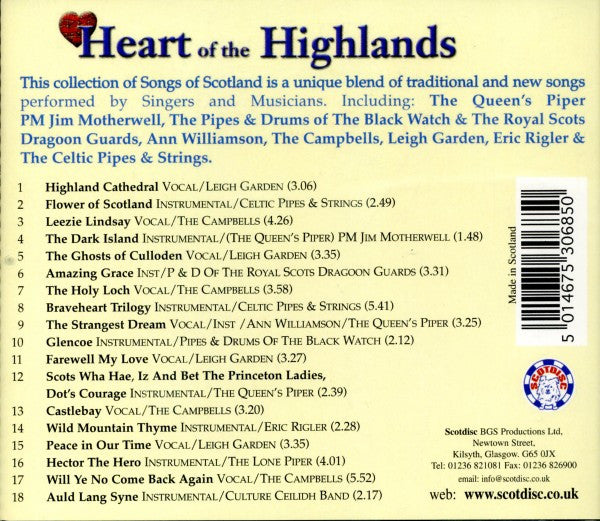Heart Of The Highlands (The Great Celtic Anthems Of Scotland) (CD) | Near Mint (NM) Excellent (EX) - WORLD / USED *NEAR MINT-*