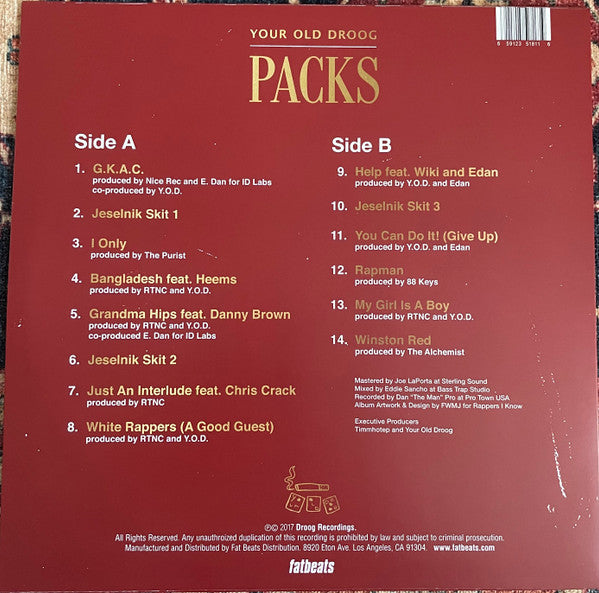 Packs (GOLD VINYL) | Mint (M) Mint (M) - HIP HOP *SEALED/COLOR*