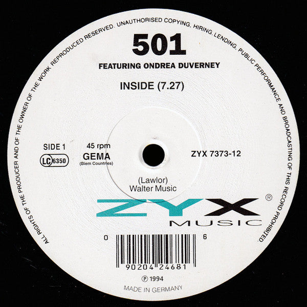 501 (2) Featuring Ondrea Duverney Inside ZYX Music 12" Near Mint (NM or M-) Near Mint (NM or M-)