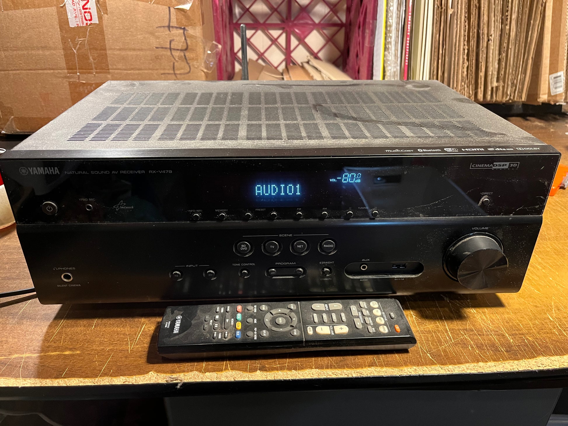 YAMAHA STEREO RECEIVER RX-V479 - NEEDS REPAIR - NO SOUND *POWERS ON* | -