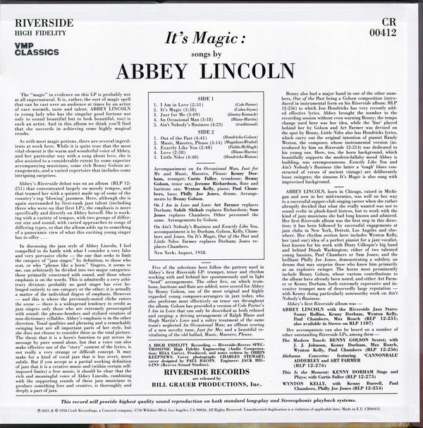 Abbey Lincoln - It's Magic | Mint (M) Mint (M) - JAZZ *NEW/VMP*