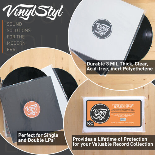 Protective Outer Record Sleeves - 100 Count | - ACCESSORIES
