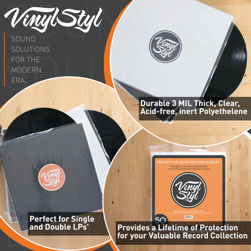 Protective Outer Record Sleeves - 50 Count | - ACCESSORIES