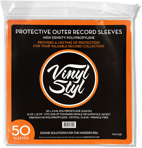 Protective Outer Record Sleeves - 50 Count | - ACCESSORIES