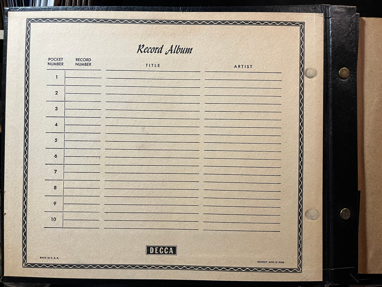 Va - 10 PAGE BOOK 78RPM 10" RECORDS (DECCA) | Excellent (EX) - ACCESSORY *USED*