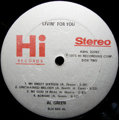 Al Green Livin' For You Hi Records LP, Album, AL Near Mint (NM or M-) Very Good Plus (VG+)