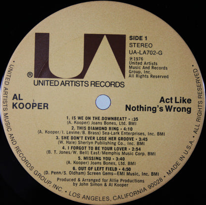 Act Like Nothing's Wrong | Near Mint (NM) Very Good Plus (VG+) - ROCK / USED *NEAR MINT*