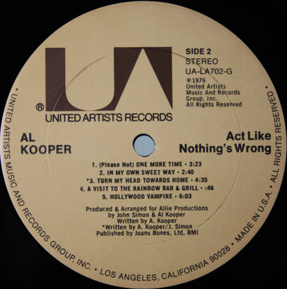Act Like Nothing's Wrong | Near Mint (NM) Very Good Plus (VG+) - ROCK / USED *NEAR MINT*